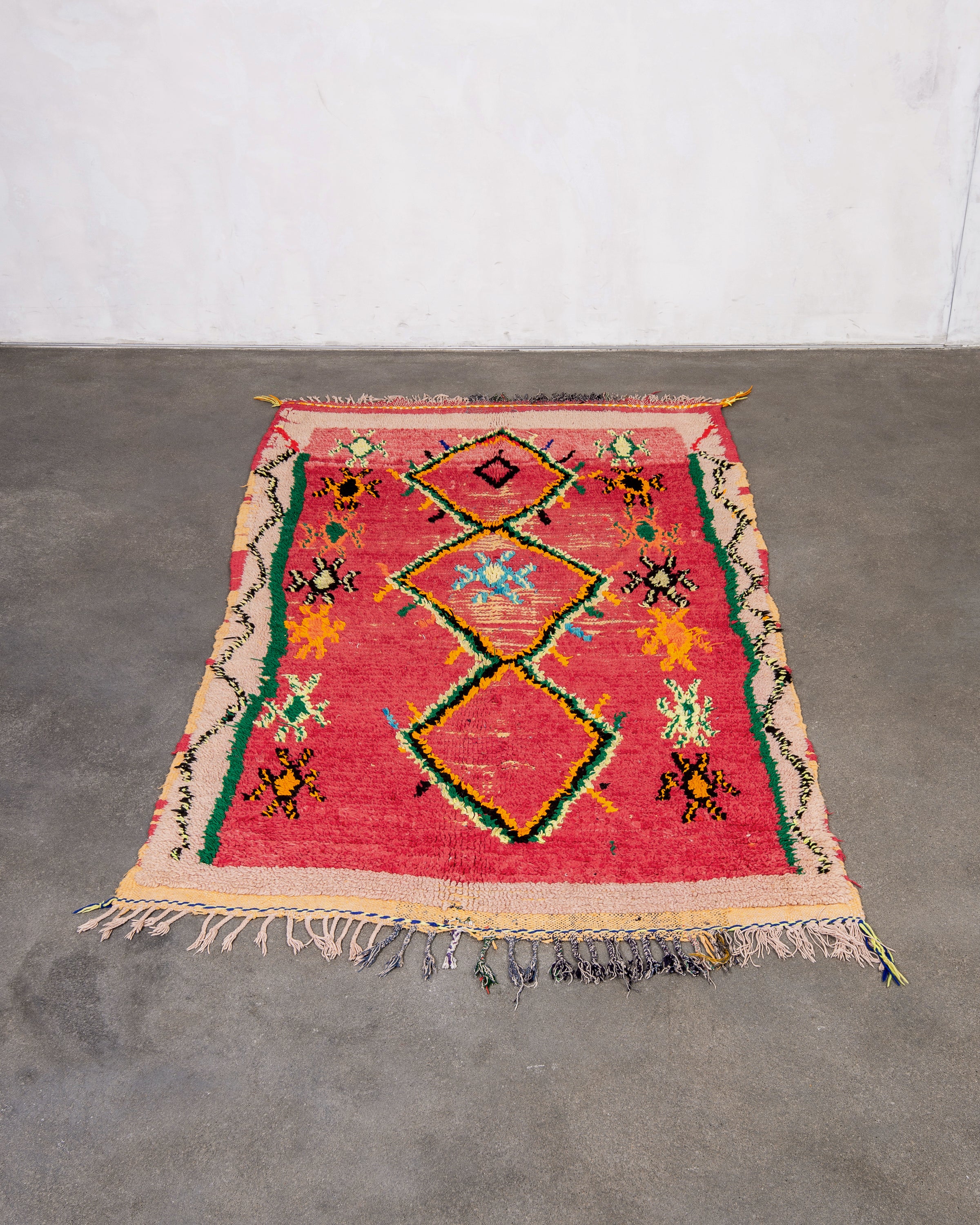Modern designer handcrafted Berber rug from morocco Boujad with beautiful colors and patterns